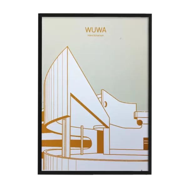 modernistyczny Plakat na prezent dla Architekta osiedle WUWA