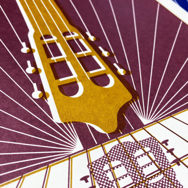 plakat z gitarą zbliżenie