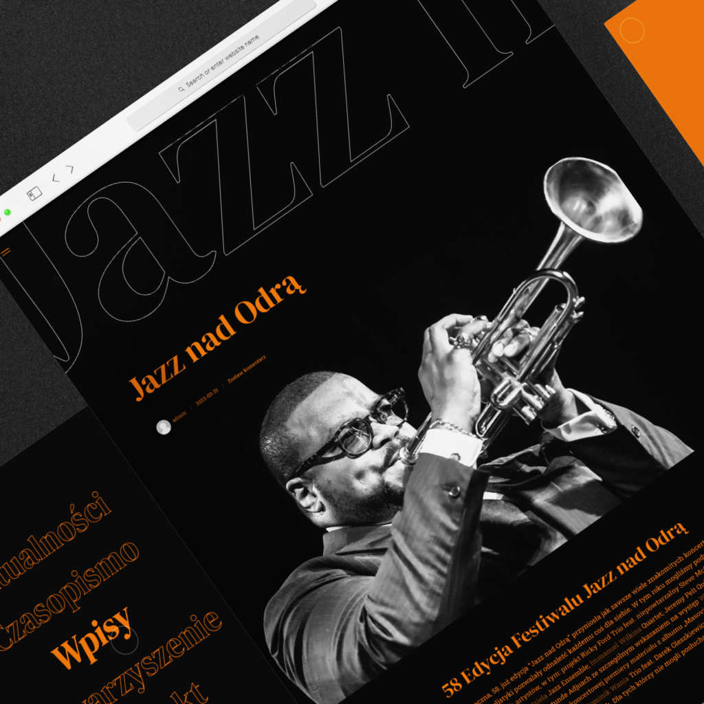 Website design for a magazine RITABAUM – homepage featuring an article about the Jazz nad Odrą festival