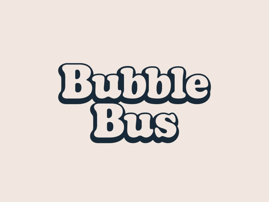Typograficzne logo marki Bubble Bus