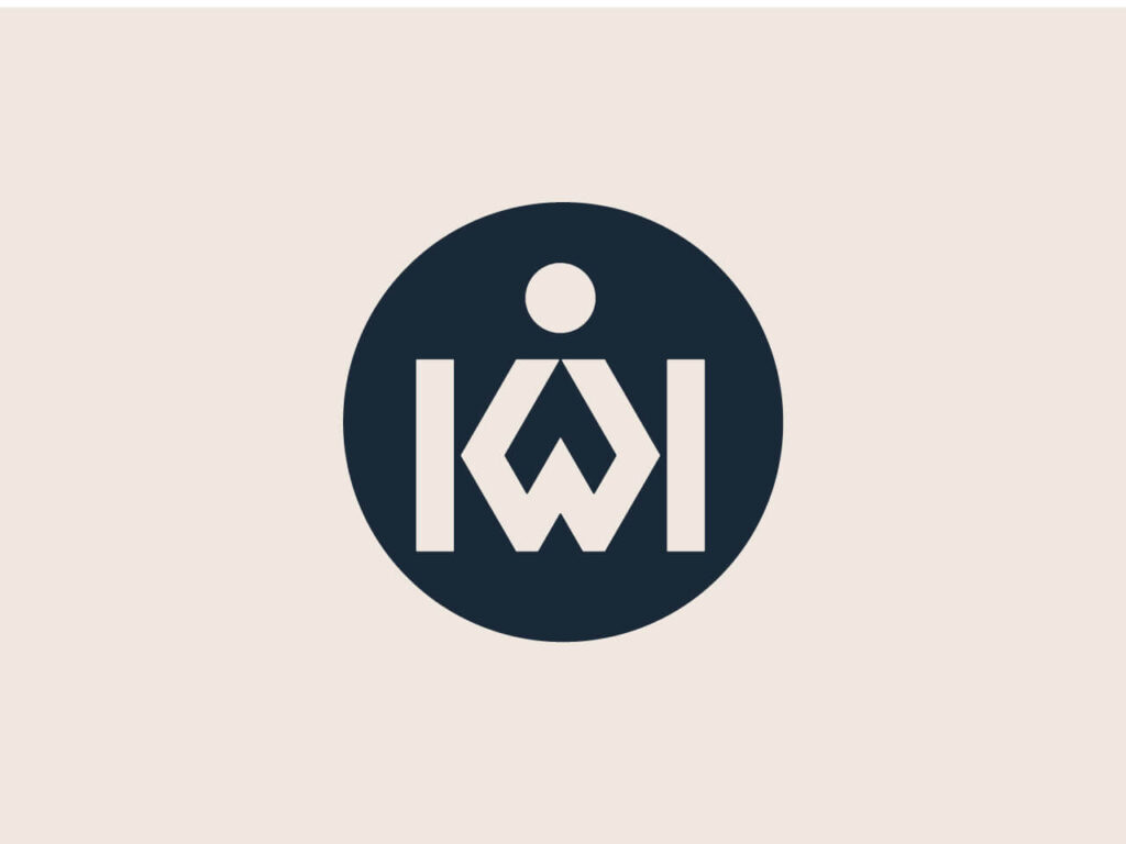 Monogram logo KWK zaprojektowany przez Pracownię Witryna