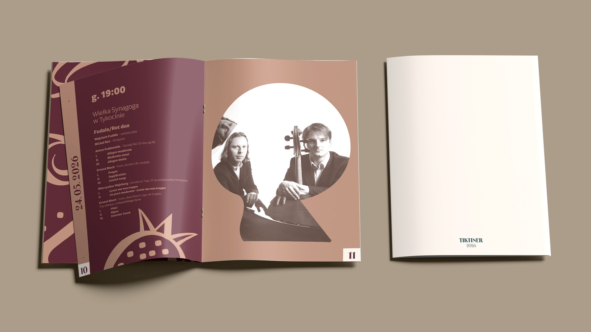 Identyfikacja wizualna festiwalu – katalog wydarzenia Festiwalu Muzyki Żydowskiej im. Rywki Tiktiner, edycja 2026