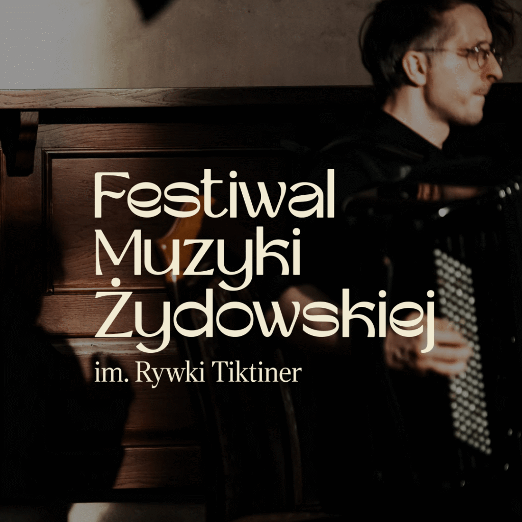 okładka Festiwalu Muzyki zydowskiej przedstawia artystę i logo festiwalu
