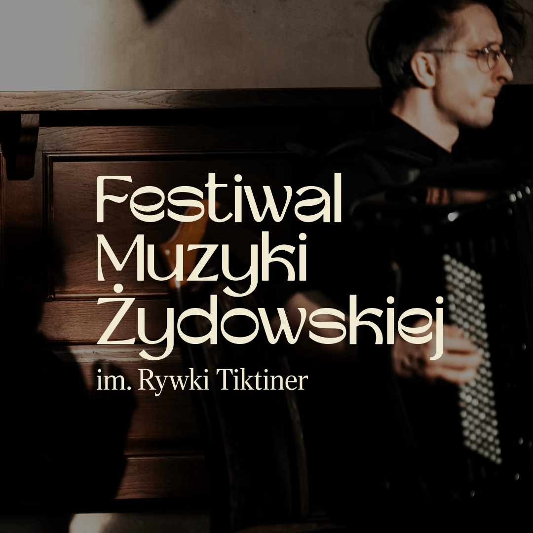 okładka Festiwalu Muzyki zydowskiej przedstawia artystę i logo festiwalu
