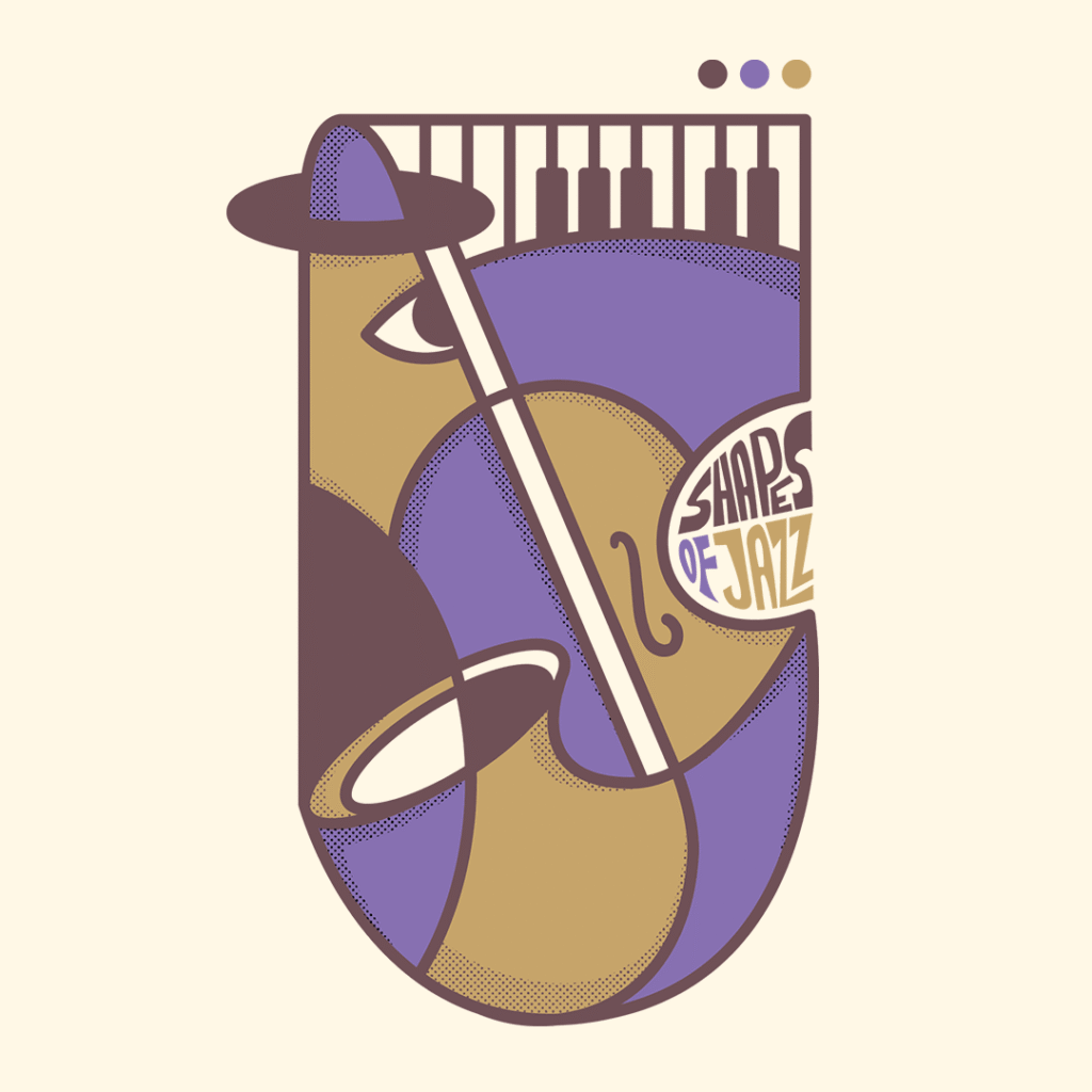 T-shirt illustration for the Jazz Around festival, variant 1