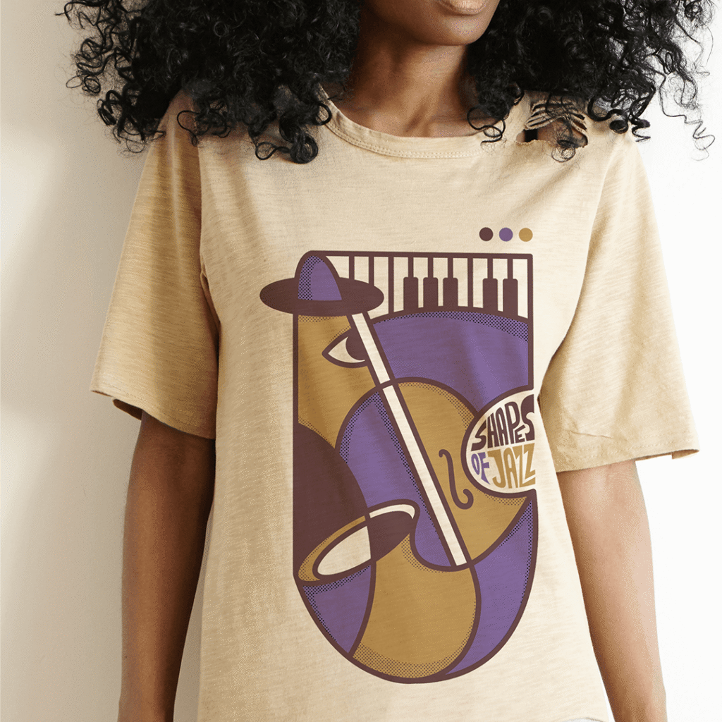 T-shirt illustration for the Jazz Around festival, variant 2