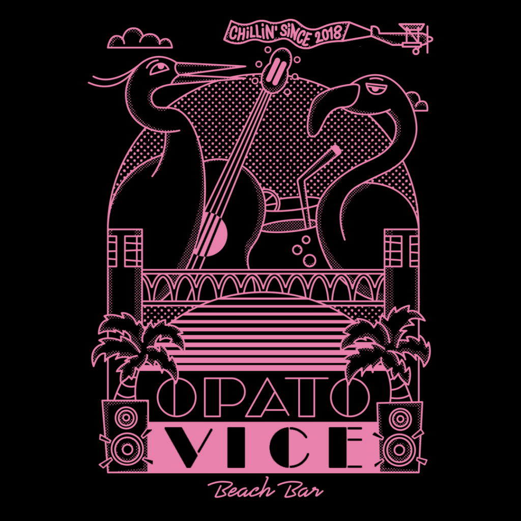 T-shirt illustration for Beach Bar Opatovice, variant 1