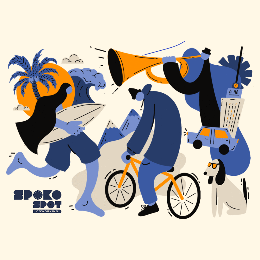 Mural illustration for the company Spoko Spot, variant 1
