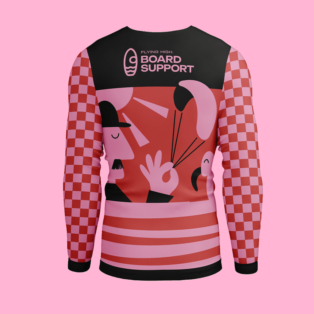 Graphic design for a kitesurfing outfit, variant 1