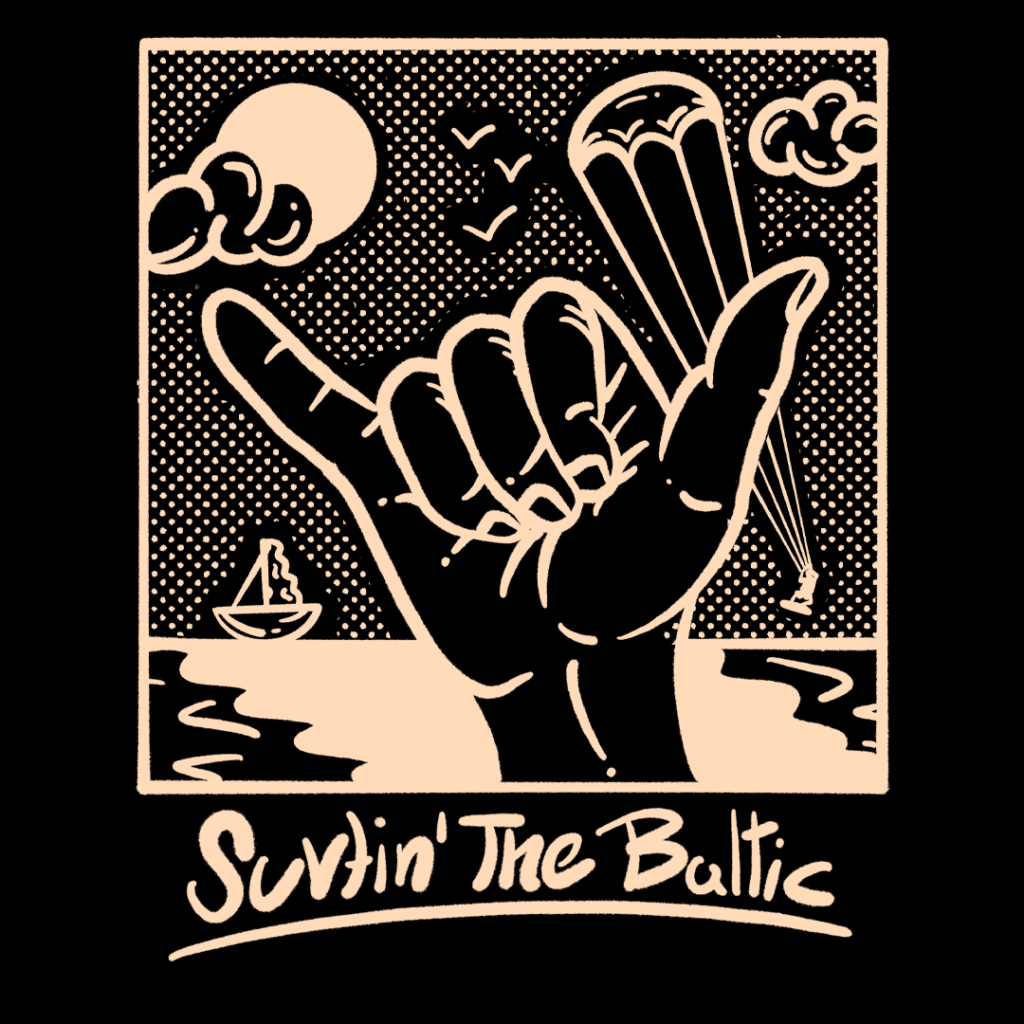 Screen-printing illustration for the Salt Wave festival, variant 1