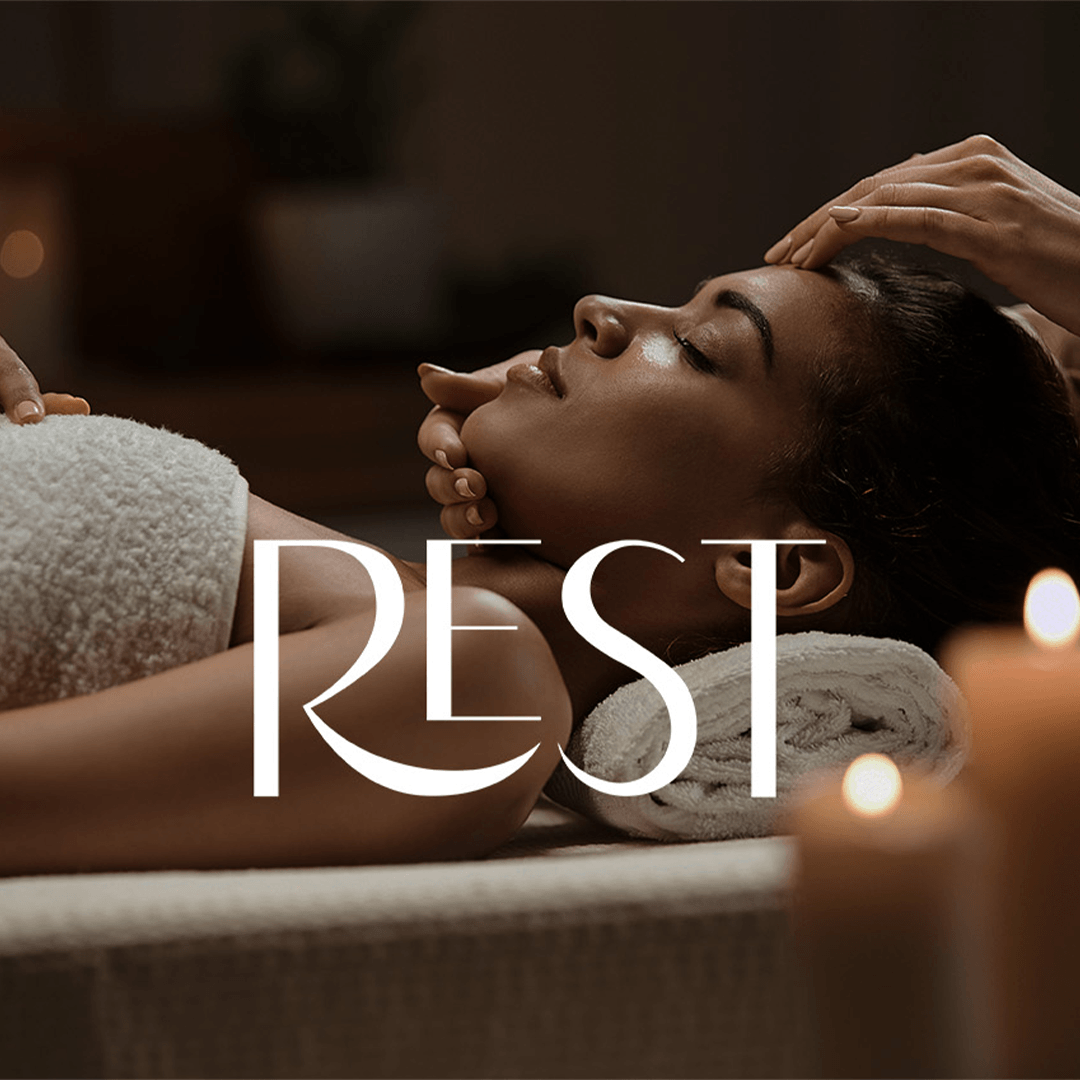Logo Rest Studio Masażu, Pracownia Witryna