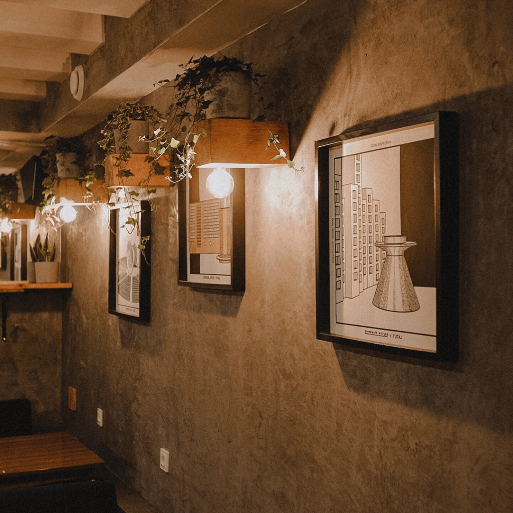 Coffee posters for the "Tutaj" café, Opole, variant 2