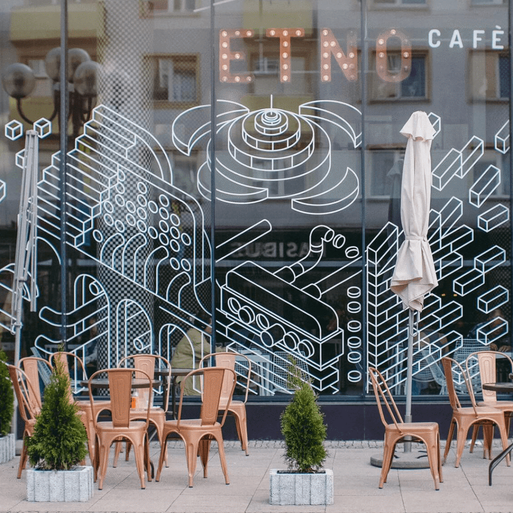 Window decal design for Barbara Kultura, Wrocław, variant 2